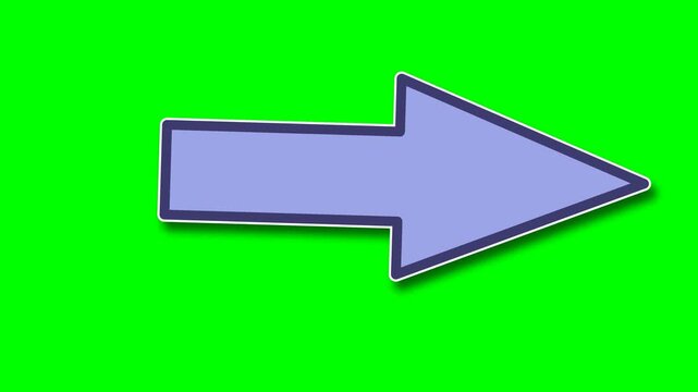 Arrow icon colored in muted purple with a contrasting dark border points toward the right side of the screen.