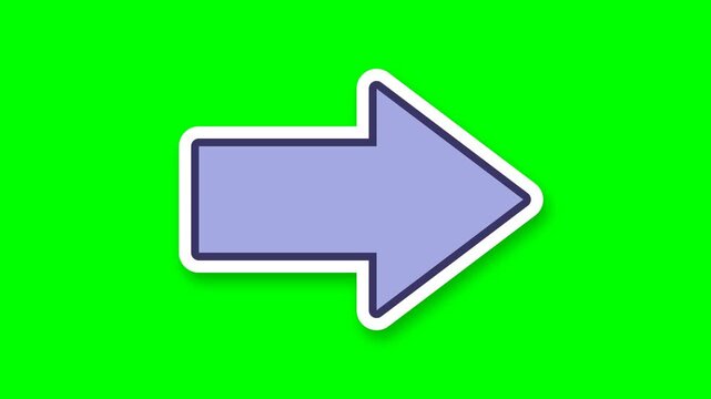 Arrow pointer illustrates a soft purple tone with distinct white borders positioned on a bright chroma green background.