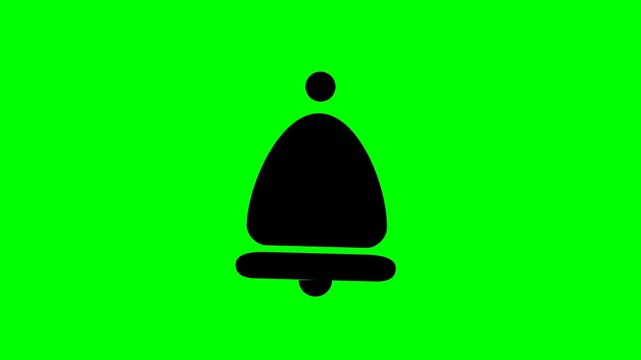 Bell symbol displays a centered design on a bright green backdrop for notification software and website alert systems.