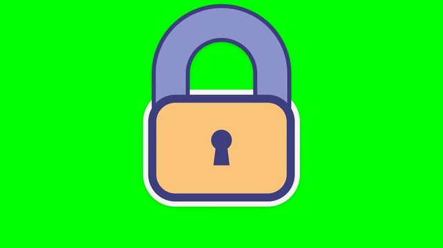 Lock icon displays a secure digital security feature with soft pastel color textures on green.