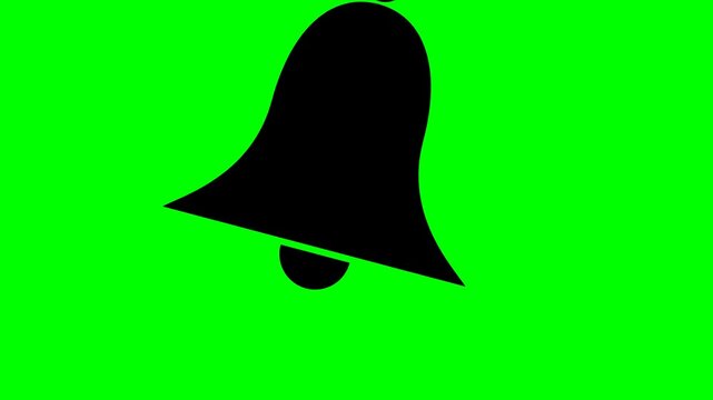 Bell icon shows a tilted notification symbol symbolizing active alerts on a bright green field.
