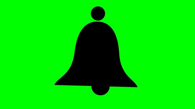 Bell icon illustrates a classic notification alert against a high-contrast chroma green backdrop.