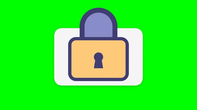 Padlock icon rendered in a flat design style provides a visual representation of digital security and data protection against a vibrant green backdrop.