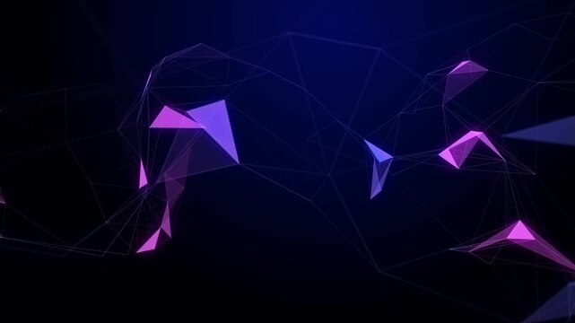 Triangular shapes of visual pathways. Information flows. Technological foundations. 3D visualization. Seamless loop.