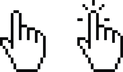Fototapeta premium Mouse cursor icon featuring linear pointer symbols, click navigation controls, and editable vector illustration for user interface design.