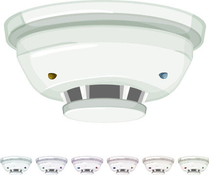 fire smoke detector cartoon. fire smoke detector sign colorful illustration