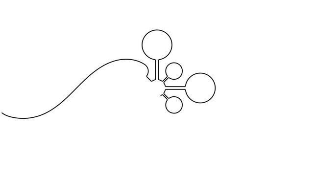 Interconnected networking data nodes icon sign continuous one line drawing moving on white background minimalist communication and technology structure symbol animation video