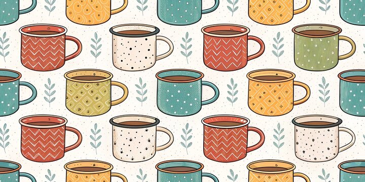 seamless pattern with cups