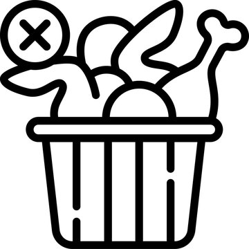 Avoid eating high-fat foods outline icon. For presentation, graphic design, mobile application, web design, infographics or UI.