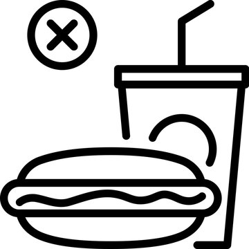 Avoid eating high-fat foods outline icon. For presentation, graphic design, mobile application, web design, infographics or UI.