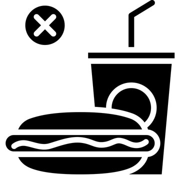 Avoid eating high-fat foods solid icon. For presentation, graphic design, mobile application, web design, infographics or UI.