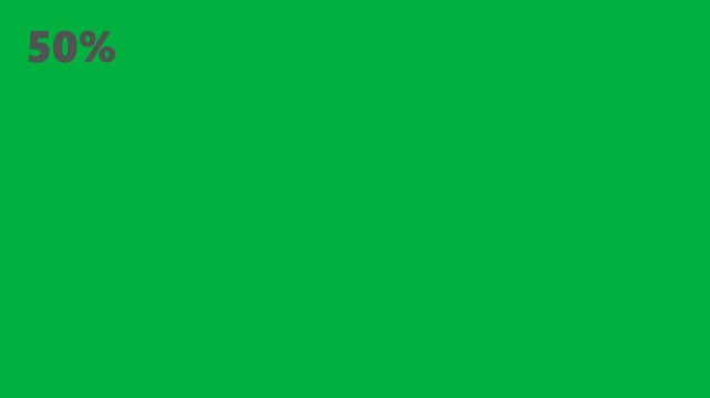 Fifty percent off discount badge animation on green screen