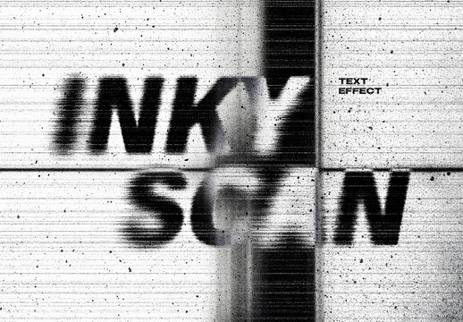 Inky Scan Text Effect For Poster And Branding Design