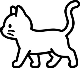 Walking Cat Line Icon © JuneDesign