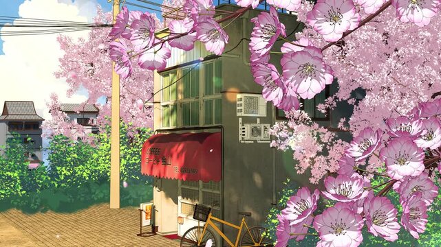 Spring Japanese Cafe - Seamless Loop 4K