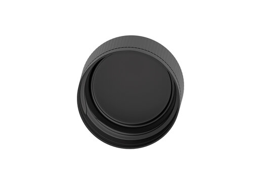 Matte Black Plastic Bottle Cap Mockup 3D Render