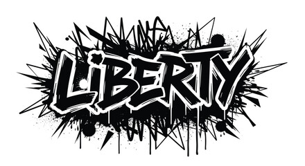 Graffiti Art with Liberty Text in Urban Style. © rizkain