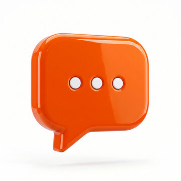 Orange comment bubble 3D icon
