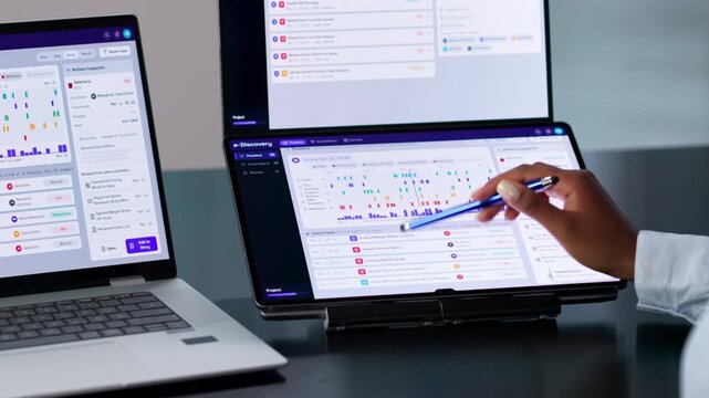 Legal Investigator Carefully Reviews Digital Evidence