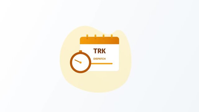 TRK Dispatch Logistics Shipping Calendar Timer Clock Motion Graphic Animated Icon