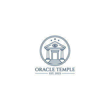 Oracle Temple Logo with Mystic Eye and Stars