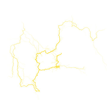 Bright Yellow Complex Lightning Network Graphic on White Background