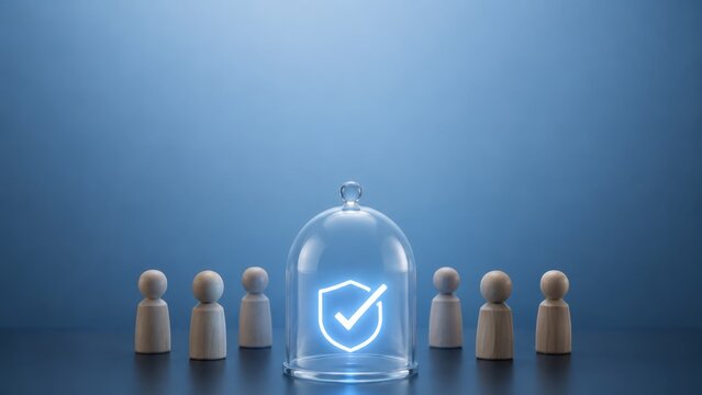 Concept of Agent-Based Governance with Permission Control Illustrated by Rigid Security Measures and Assured Trust Among Figures Under Glass Dome
