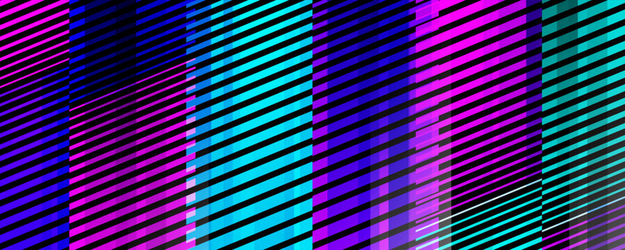 Bright Color Abstract Geometric Pattern. Transition effect. Colorful Diagonal Stripes and Dynamic Optical Illusion. Modern creative graphic design. Vector illustration.