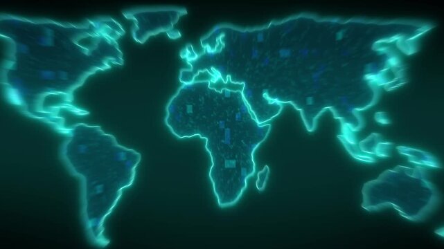A glowing global matrix map displays interconnected trade routes across continents. This global matrix map .