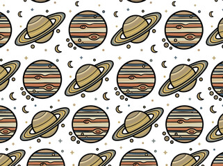 Crisp Jupiter Saturn Repeating High-Quality Stock Image © Iwan