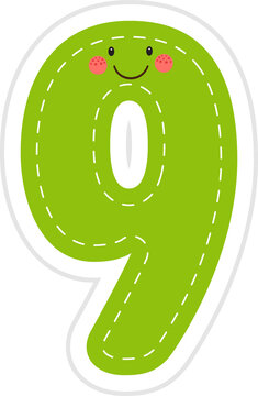 Cute Kawaii Number Tracing Worksheets with Smiling Numbers for Preschool Learning PNG 