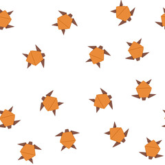 Fototapeta premium pattern butterfly origami animals cartoon. dog fish, horse bird, fox turtle butterfly origami animals sign. seamless symbol vector illustration