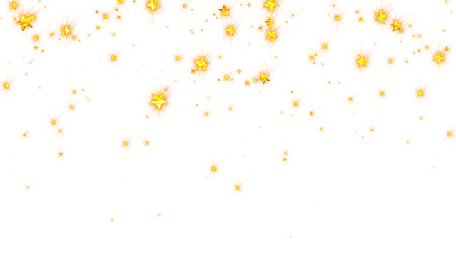 gold stars confetti falling happy birthday and party celeblation on transparent background,png golden isolated social media design element