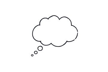 Obraz premium Black outlined thought bubble with empty center