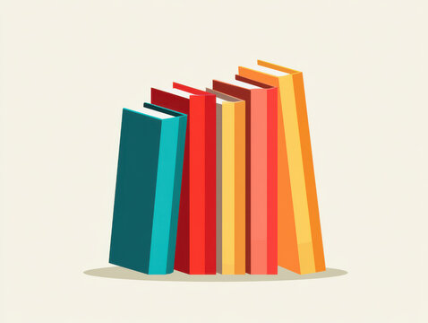 Dive Into a Vibrant Stack of Books Gradient Covers Artful Reading Knowledge in