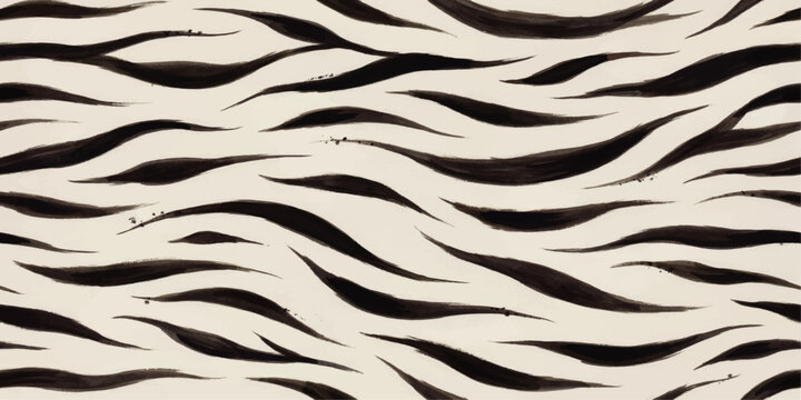 Organic Zebra Stripe Seamless Vector Pattern