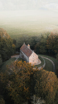 Notre Dame de la Clarte Chapel at La Hougue Bie in Jersey mobile phone wallpaper