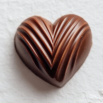 Heart shaped chocolate on a white background
