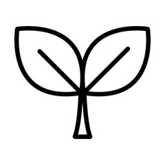 Naklejka premium Leaf png black environment icon in simple line