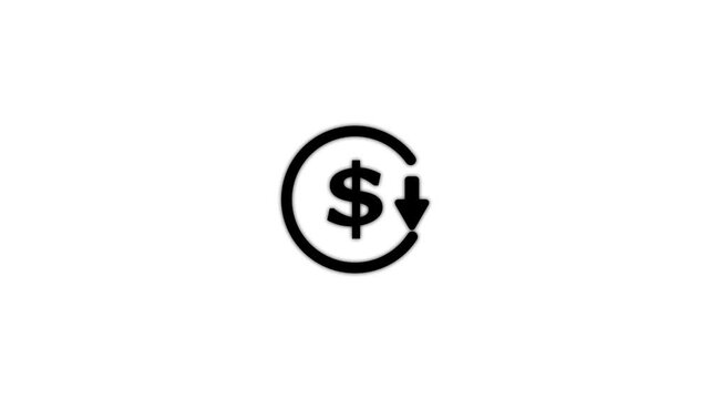 Neon dollar symbol glowing blue on dark background modern currency icon USD sign minimal digital finance concept