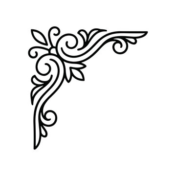Decorative corner design element floral.