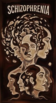 schizophrenia concept art mental health awareness illustration