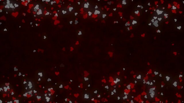 red and sliver  heart icons flying up animation on transparent background. Live stream reactions in social media. 