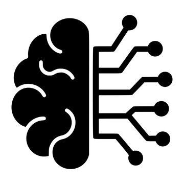 brain circuit glyph icon