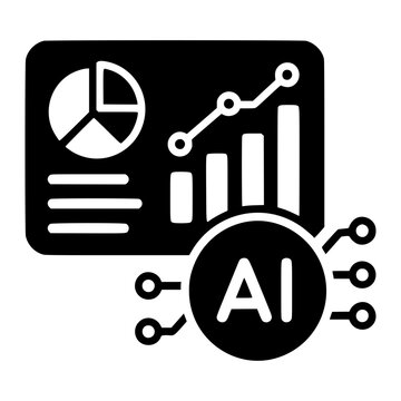 ai data analysis glyph icon