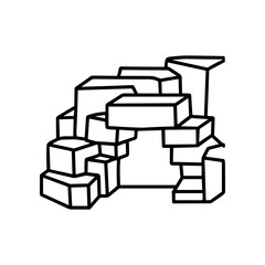 Stack of various sized rectangular blocks. © Friday