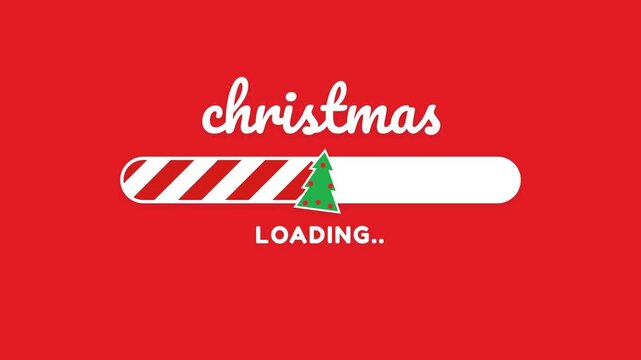 Christmas Loading Bar Progress Vibrant Red Animation