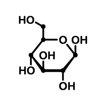 Glucose molecular chemical structure diagram.