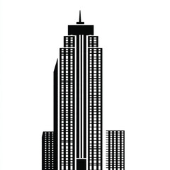 Obraz premium Minimalist Modern Skyscraper Building Icon