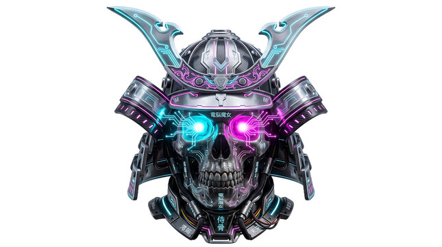 Cyberpunk Cybernetic Skull Samurai Helmet Armor Head